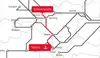 Karte der TransFER-Verbindung Burghausen–Trieste im Netzwerk der Rail Cargo Group