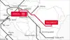 Karte der TransFER-Route Sopron–Bukarest im Netzwerk der Rail Cargo Group