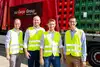 Rail Cargo Group Team mit Coca-Cola HBC Österreich vor Getränketransport: Gerald Leichtfried, Felix Sprenger, Christoph Grasl, Patrick Redl