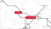 Karte des Rail Cargo Group TransFER Salzburg–Augsburg