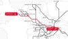 Karte der Rail Cargo Group TransFER-Verbindung zwischen Budapest und Zeebrugge