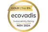 EcoVadis Nachhaltigkeitsrating: Gold-Auszeichnung (Top 5 %), November 2024