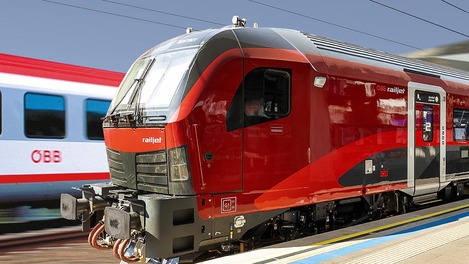 Railjet ed EuroCity sui binari della ferrovia (ritocco)