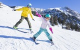Familien-Skifahren in der Region Seefeld - Papa und Tochter - Bergbahnen Rosshütte - Seefeld