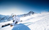 Skifahrerin am Stubaier Gletscher