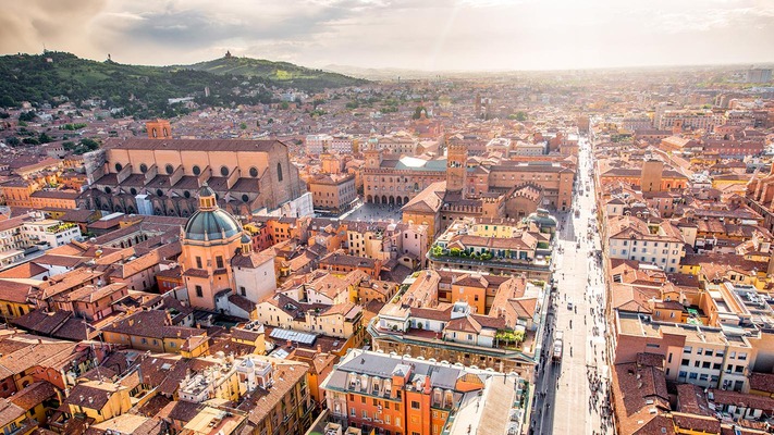 Uitzicht op de stad Bologna 