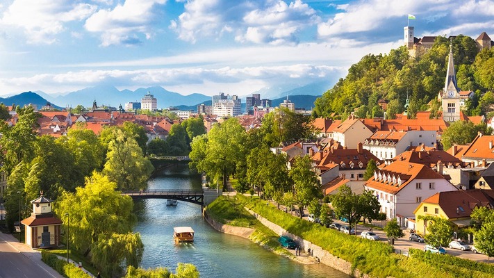 Uitzicht op de stad Ljubljana 