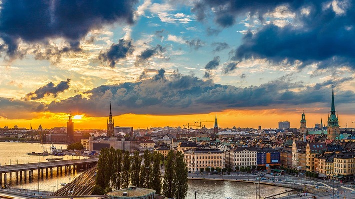 Panorama of Stockholm in Sweden 