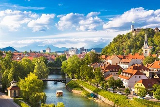 Uitzicht op de stad Ljubljana 