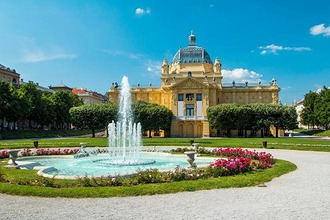 Zagreb Pavillon Springbrunnen