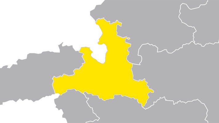 Österreichkarte mit Salzburg hervorgehoben