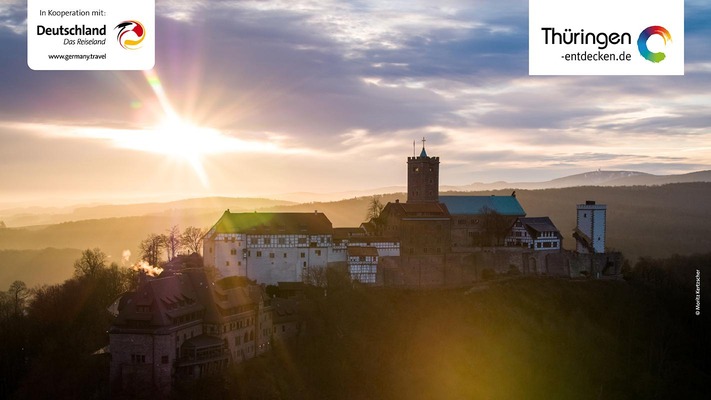 Die Wartburg in Eisenach bei Sonnenaufgang