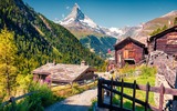 Zermatt Dorf mit Matterhorn
