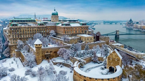 Winterpanorama von Budapest