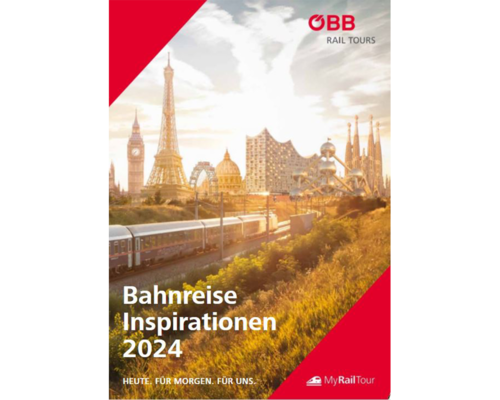 Titelbild eines Katalogs von "ÖBB Rail Tours"
