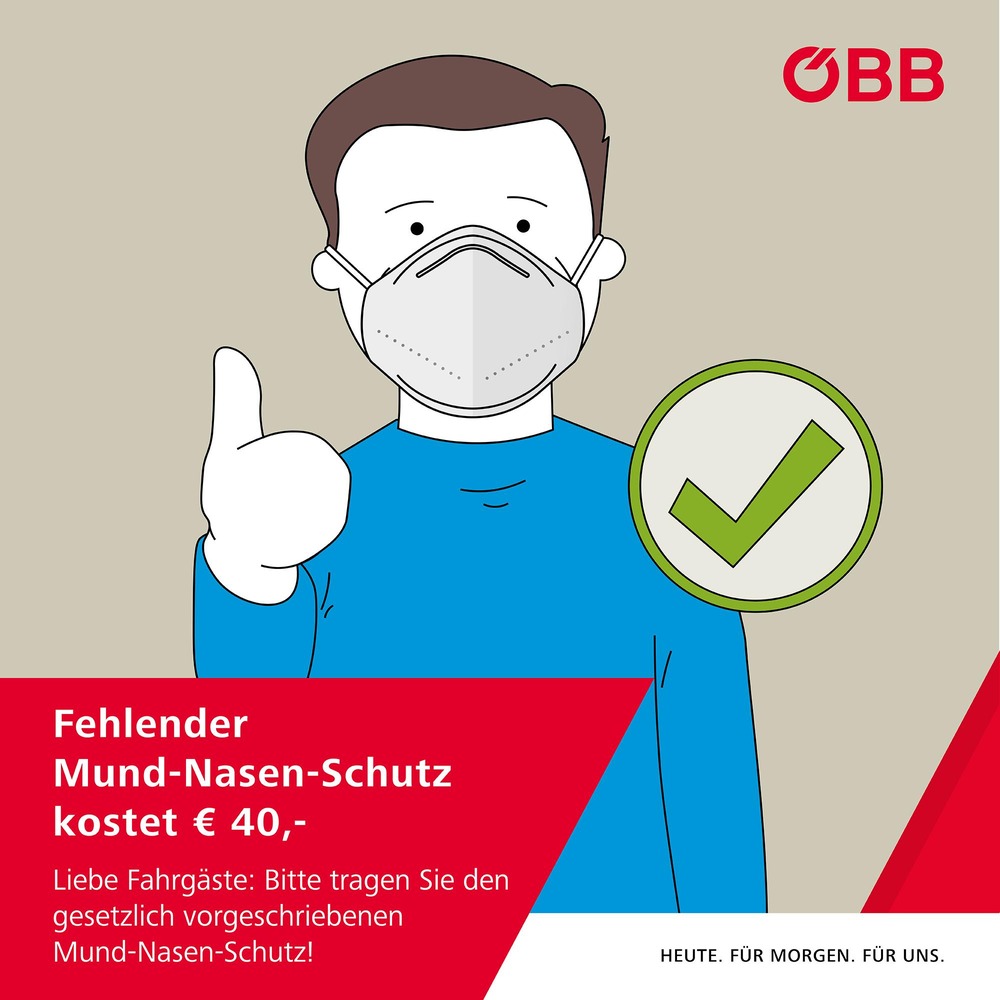 MNS Pflicht in den Zügen © ÖBB Marketing MNS Pflicht in den Zügen
