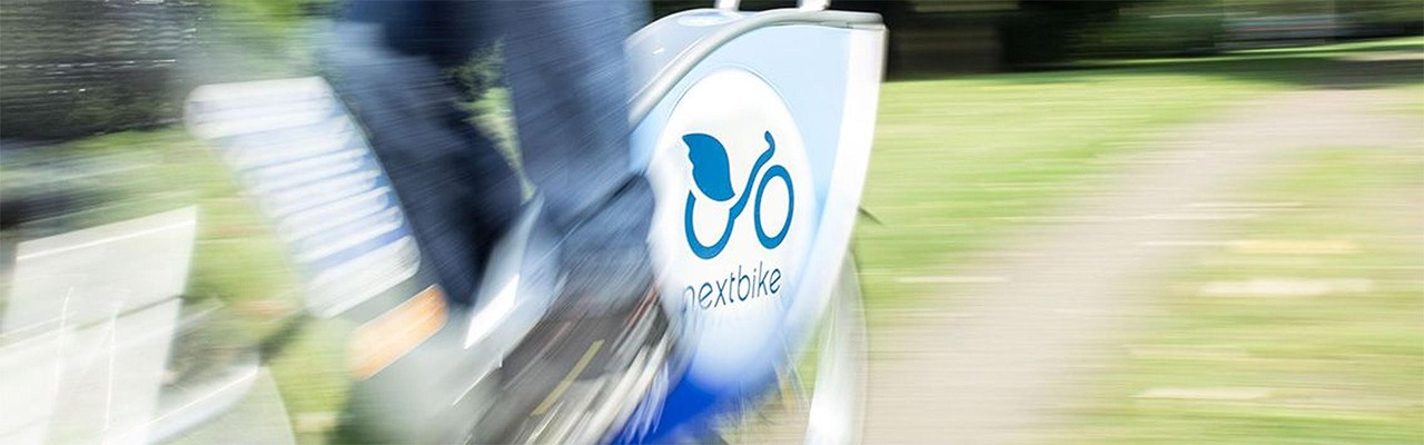 Close-up of a Nextbike bike