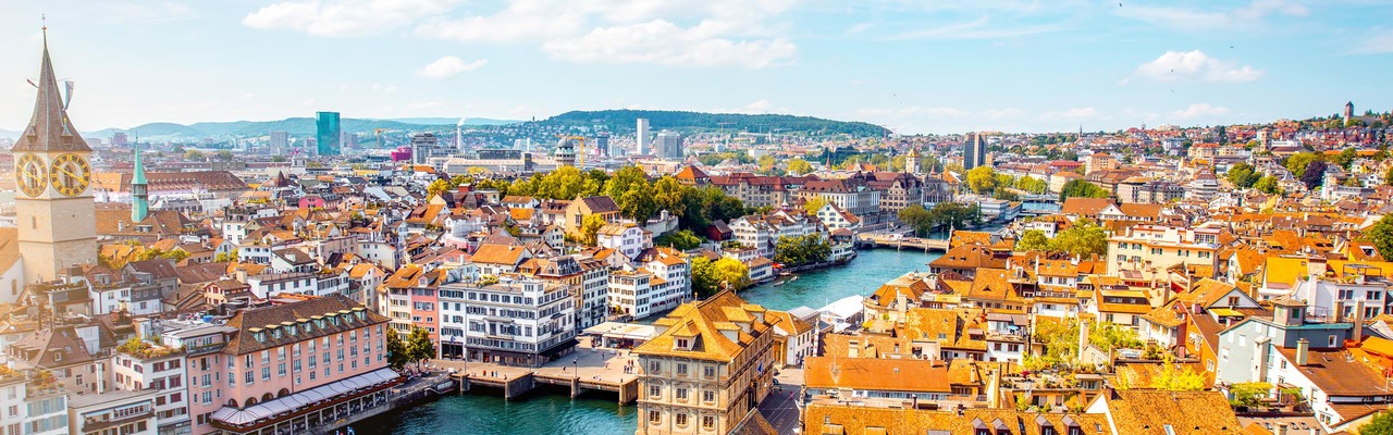 Panorama over Zurich in Switzerland