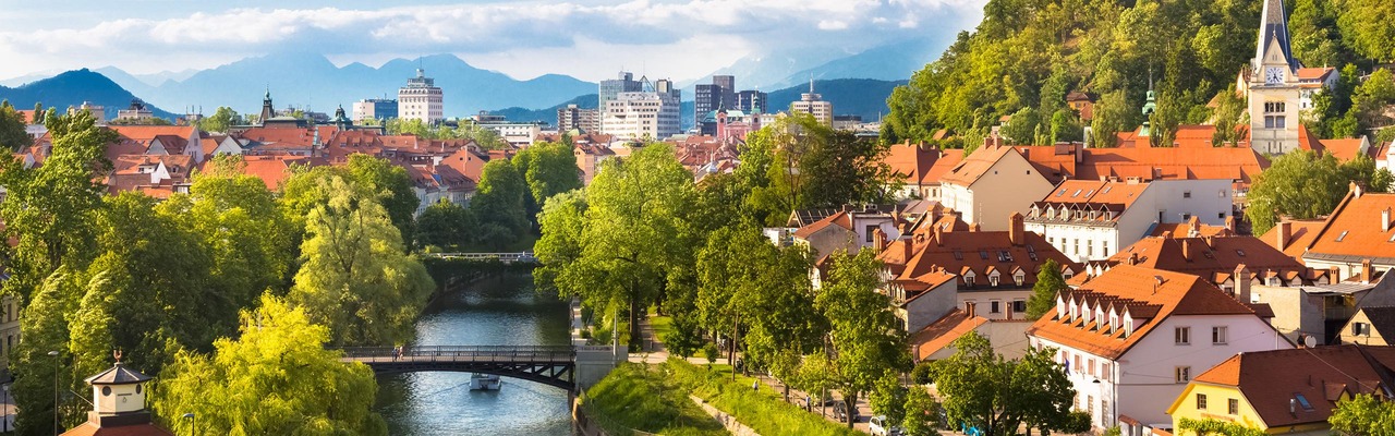 City panorama of Ljubljana