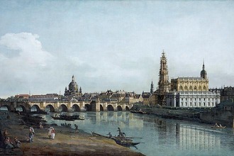Bernardo Belotto. Dresden vor rechten Elfufer unterhalb der Augustusbrücke, 1748