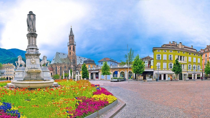 Town square of Bolzano in Italy