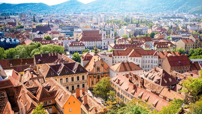 City panorama of Graz