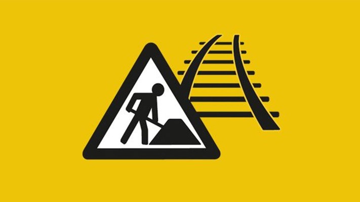 Construction site symbol with rails