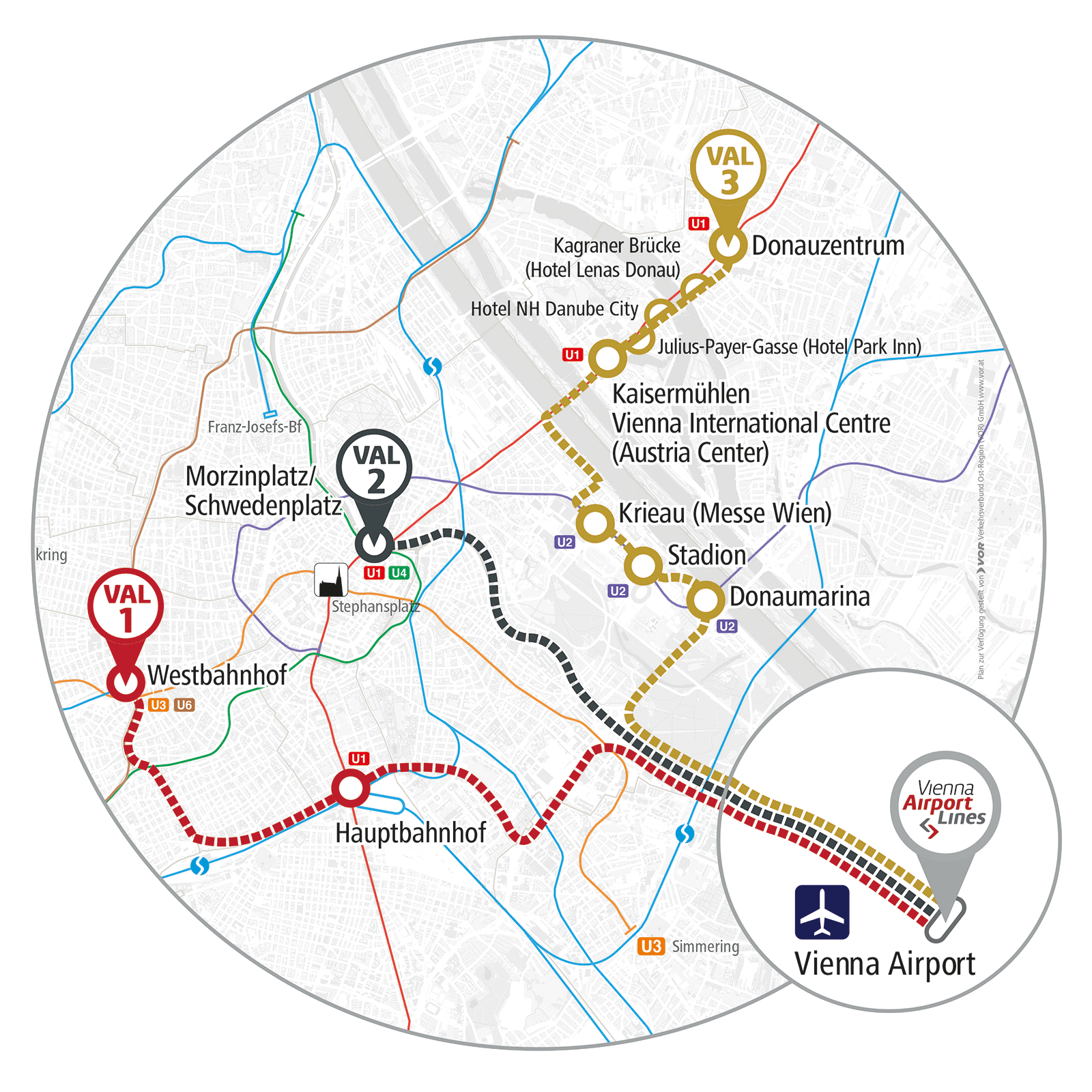 Streckennetz & Fahrpläne - Vienna Airport Lines